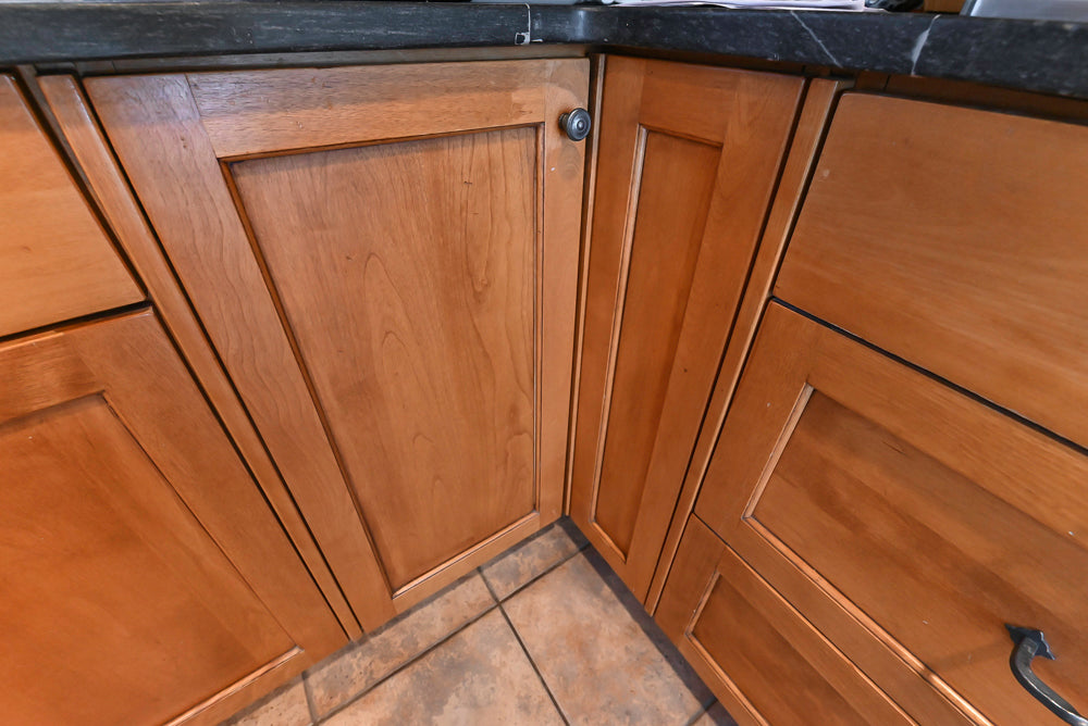 “The Whitford” Transitional Wooden Kitchen with Granite Countertops, Island & 48″ Sub-Zero Refrigerator