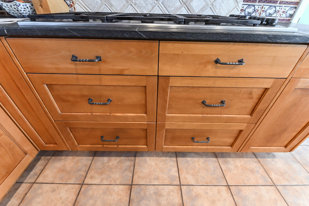 “The Whitford” Transitional Wooden Kitchen with Granite Countertops, Island & 48″ Sub-Zero Refrigerator