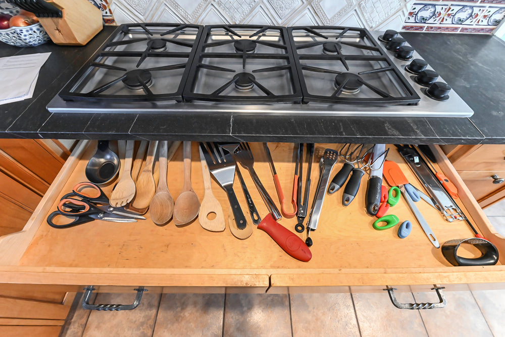 “The Whitford” Transitional Wooden Kitchen with Granite Countertops, Island & 48″ Sub-Zero Refrigerator