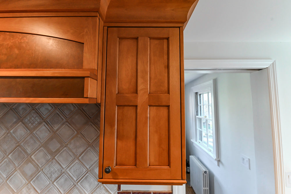 “The Whitford” Transitional Wooden Kitchen with Granite Countertops, Island & 48″ Sub-Zero Refrigerator