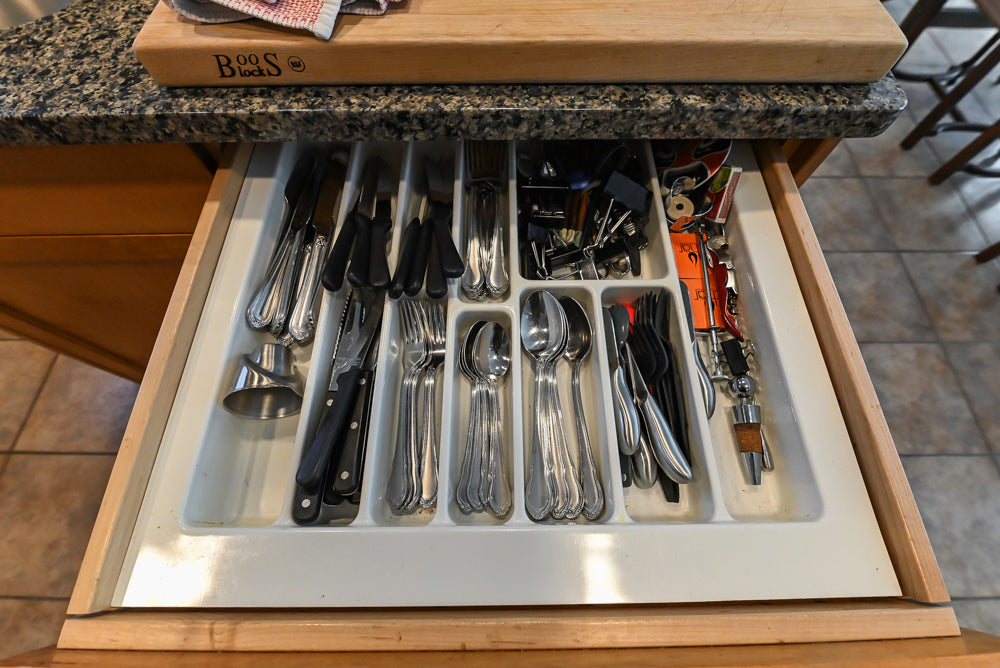 “The Whitford” Transitional Wooden Kitchen with Granite Countertops, Island & 48″ Sub-Zero Refrigerator