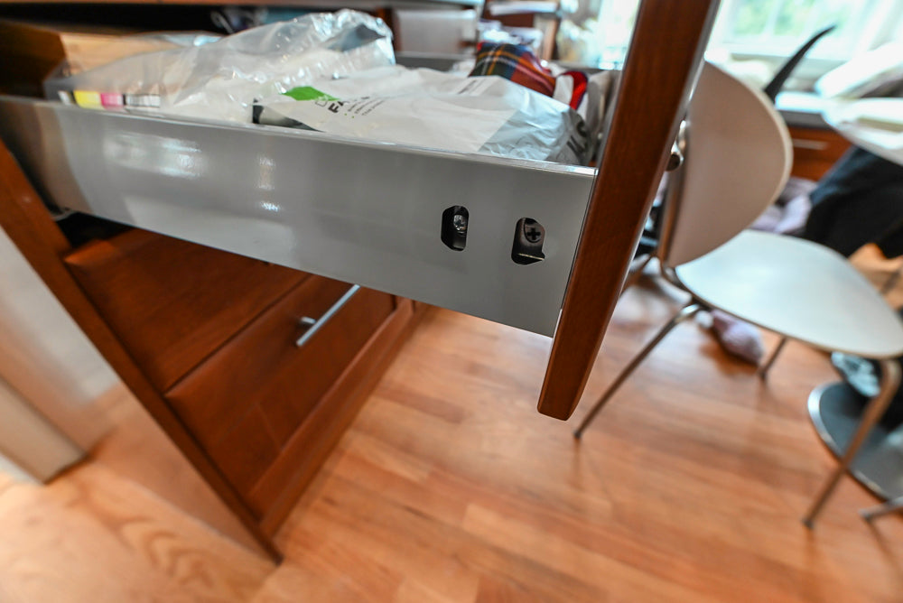 Transitional Wooden Desk Area with Storage Cabinet and Bench Area