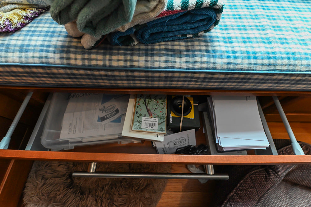 Transitional Wooden Desk Area with Storage Cabinet and Bench Area
