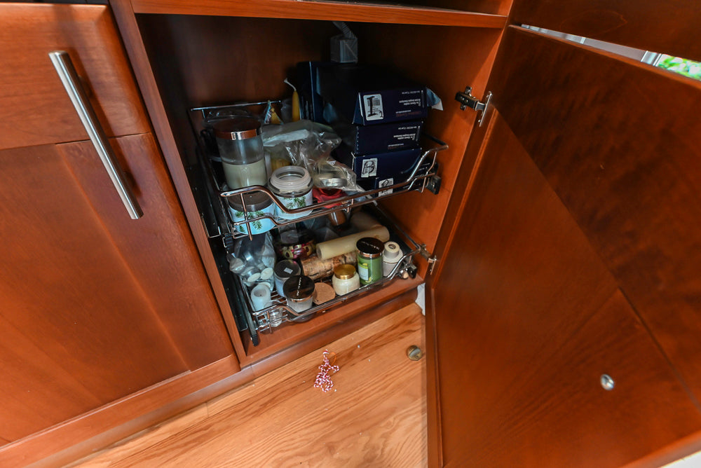 Transitional Wooden Desk Area with Storage Cabinet and Bench Area