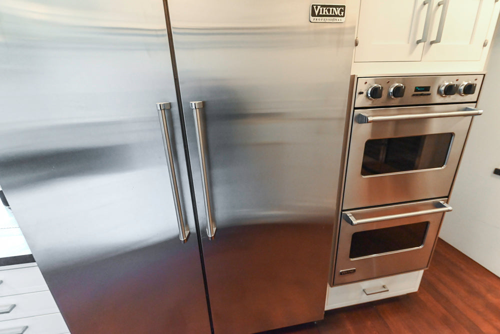 Premier Custom-Built Transitional White Kitchen with Viking Appliances