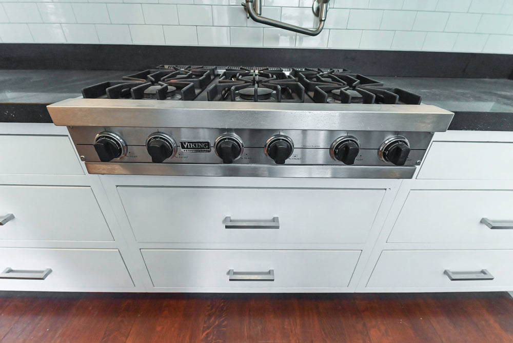 Premier Custom-Built Transitional White Kitchen with Viking Appliances