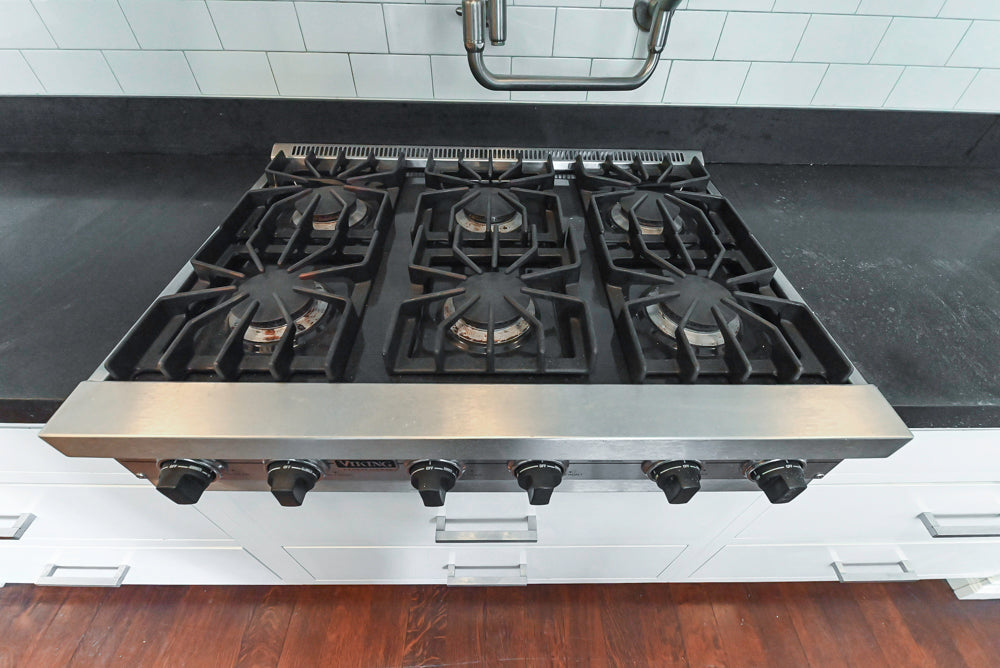 Premier Custom-Built Transitional White Kitchen with Viking Appliances