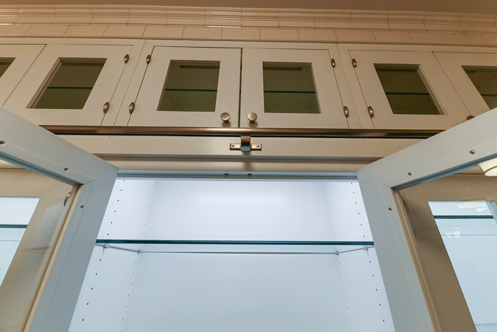 Premier Custom-Built Transitional White Butler's Pantry with Sub-Zero Refrigeration