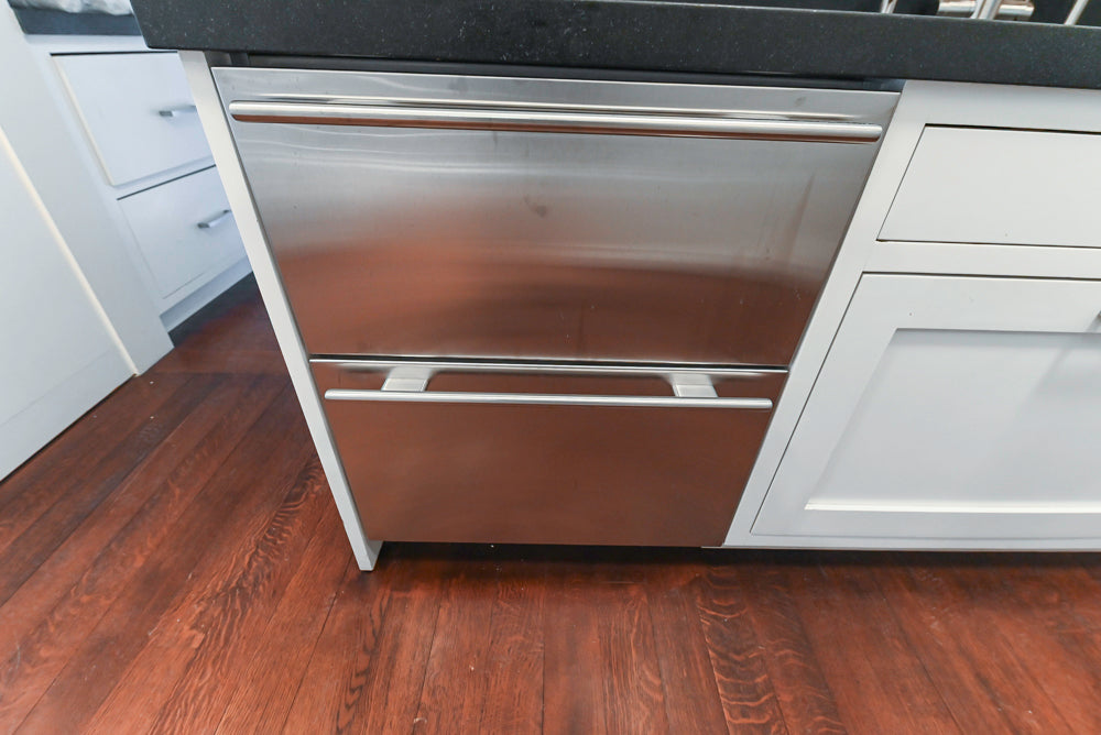 Premier Custom-Built Transitional White Butler's Pantry with Sub-Zero Refrigeration