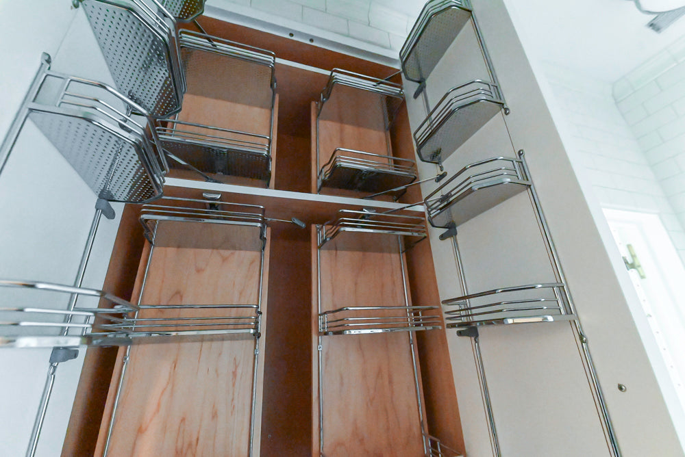 Premier Custom-Built Transitional White Butler's Pantry with Sub-Zero Refrigeration