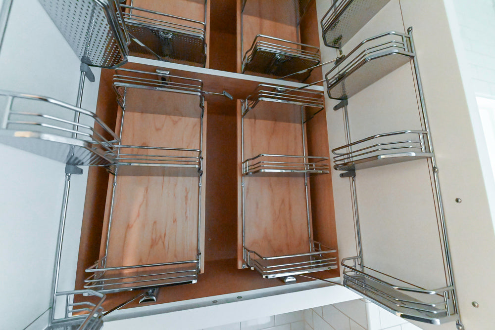 Premier Custom-Built Transitional White Butler's Pantry with Sub-Zero Refrigeration