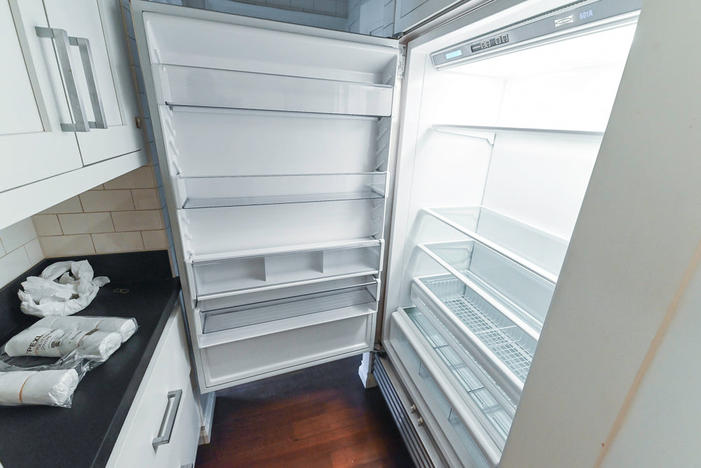 Premier Custom-Built Transitional White Butler's Pantry with Sub-Zero Refrigeration