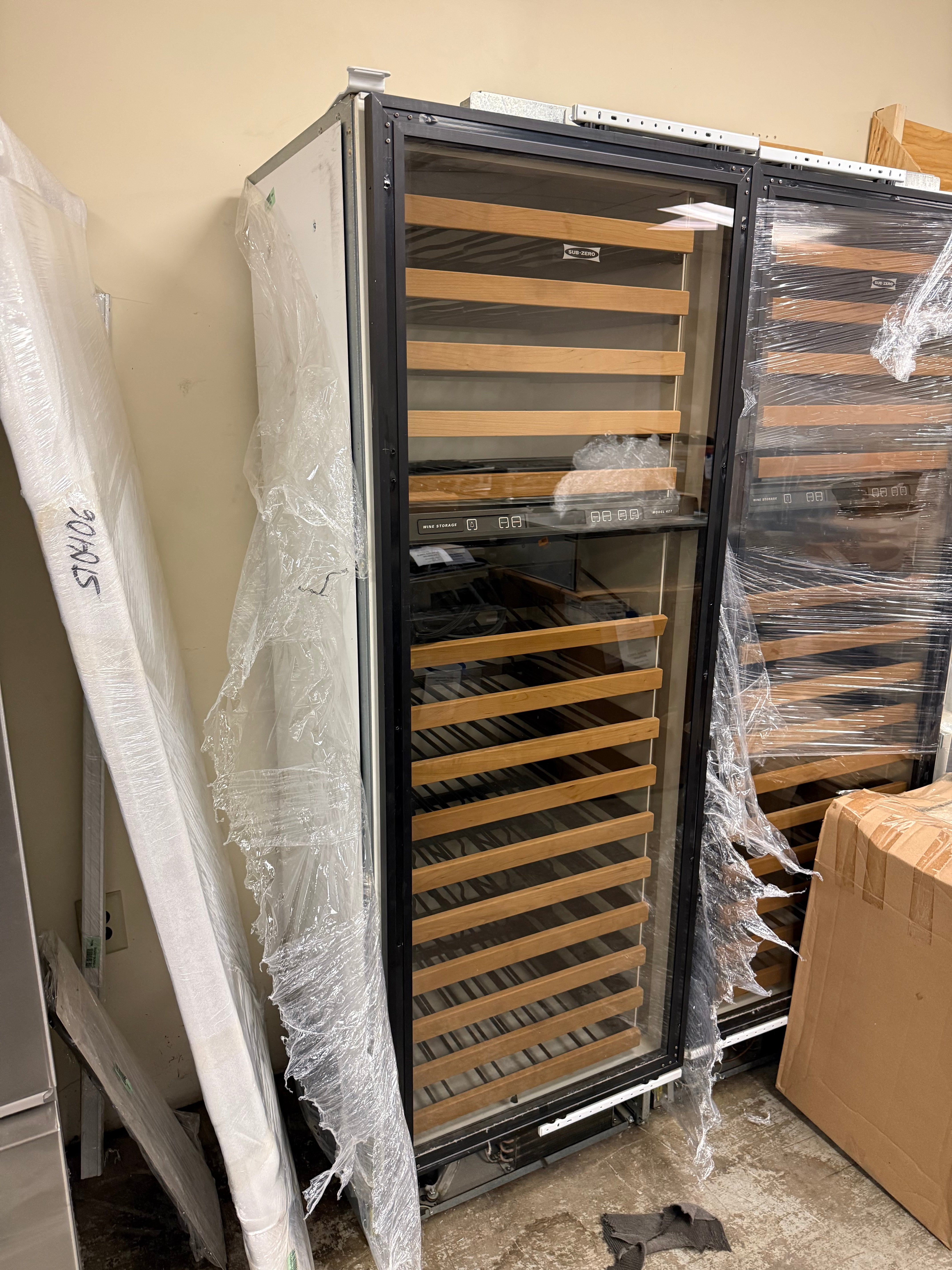 Sub-Zero 427G full-size wine storage with cherry wood racks