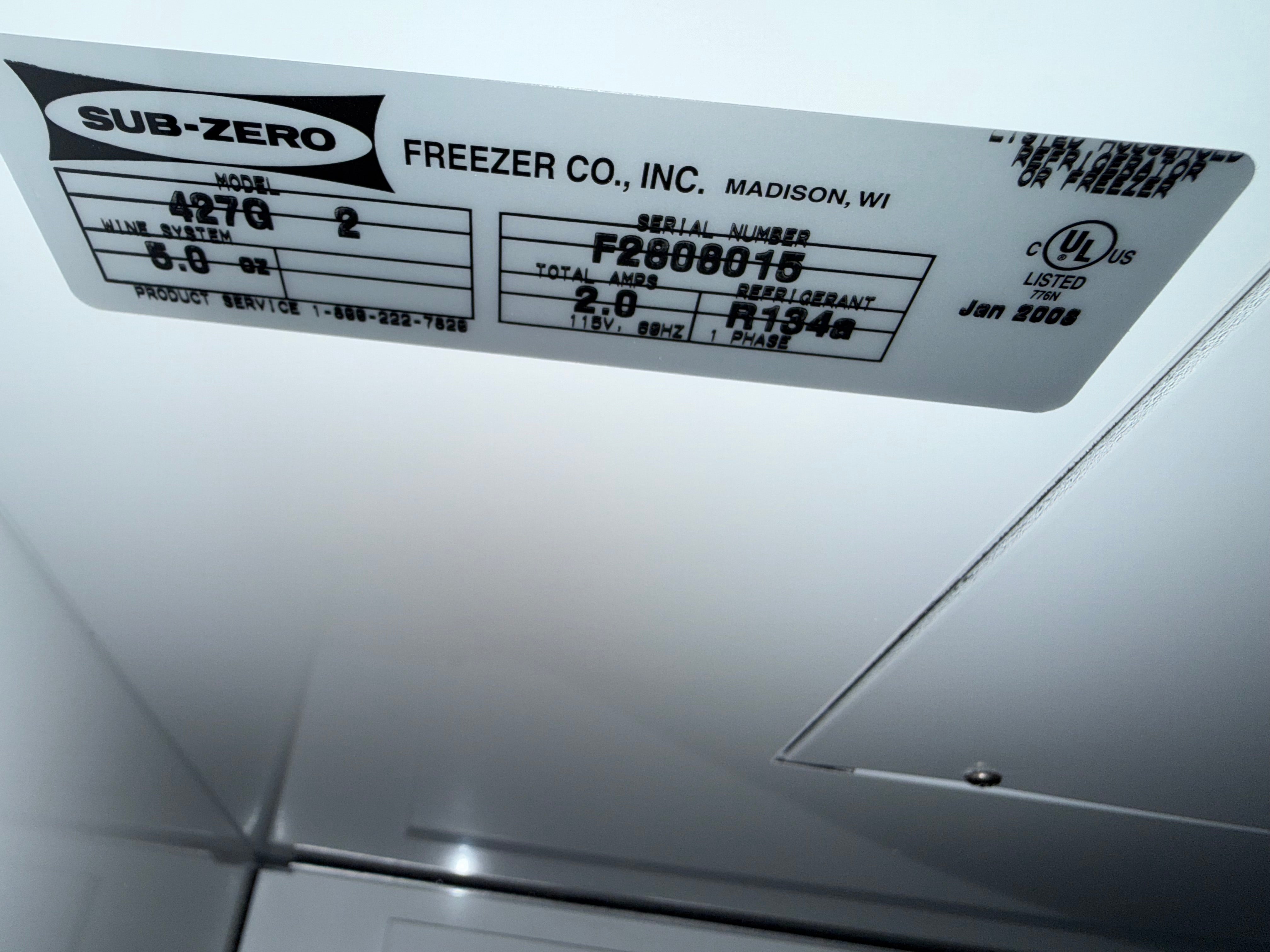 Sub-Zero 427G 27" Stainless Steel Built-in Dual Zone Tall Wine Cooler