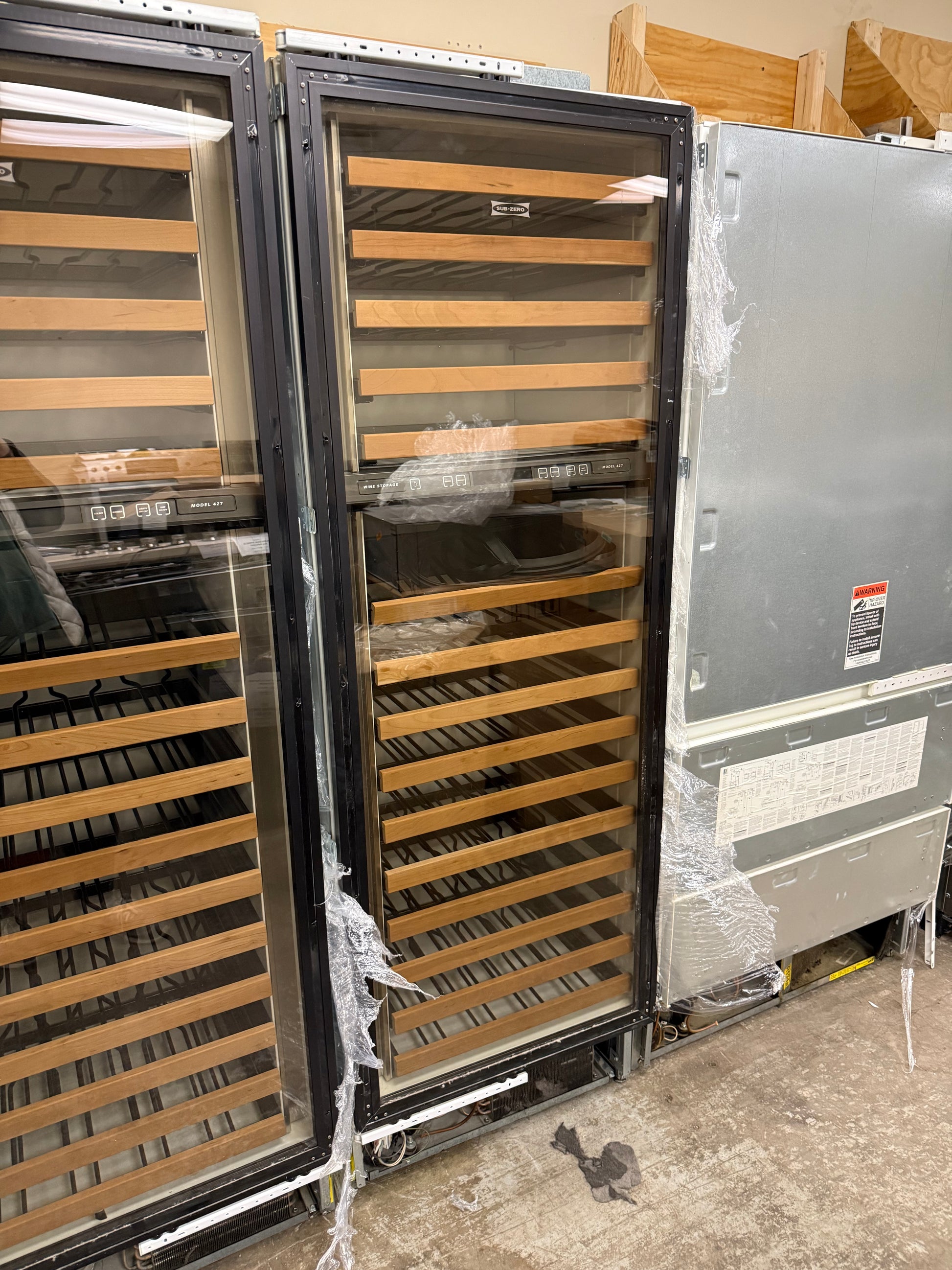 Sub-Zero 427G wine storage with wood racks