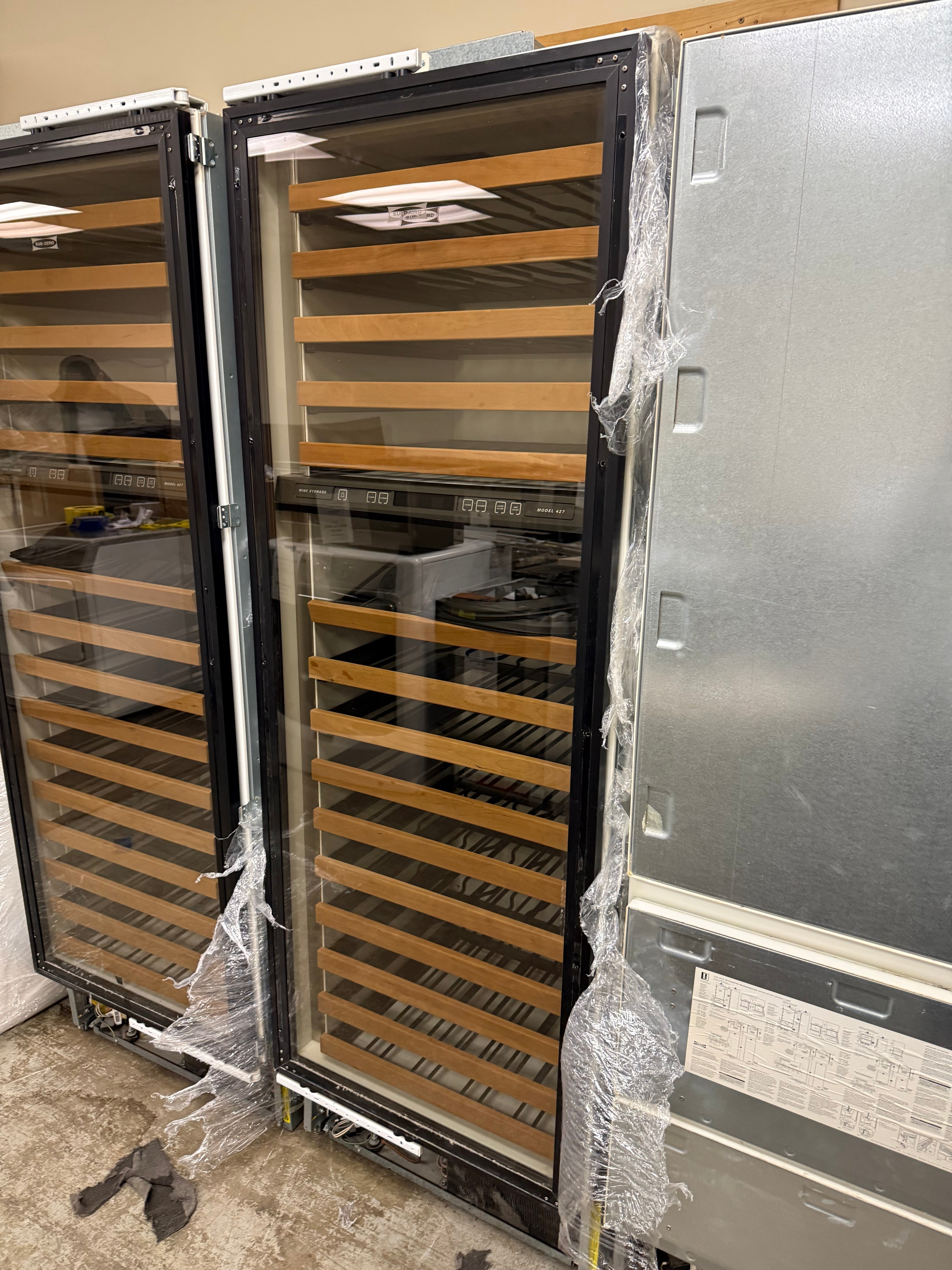 132 bottle capacity wine refrigerator by Sub-Zero