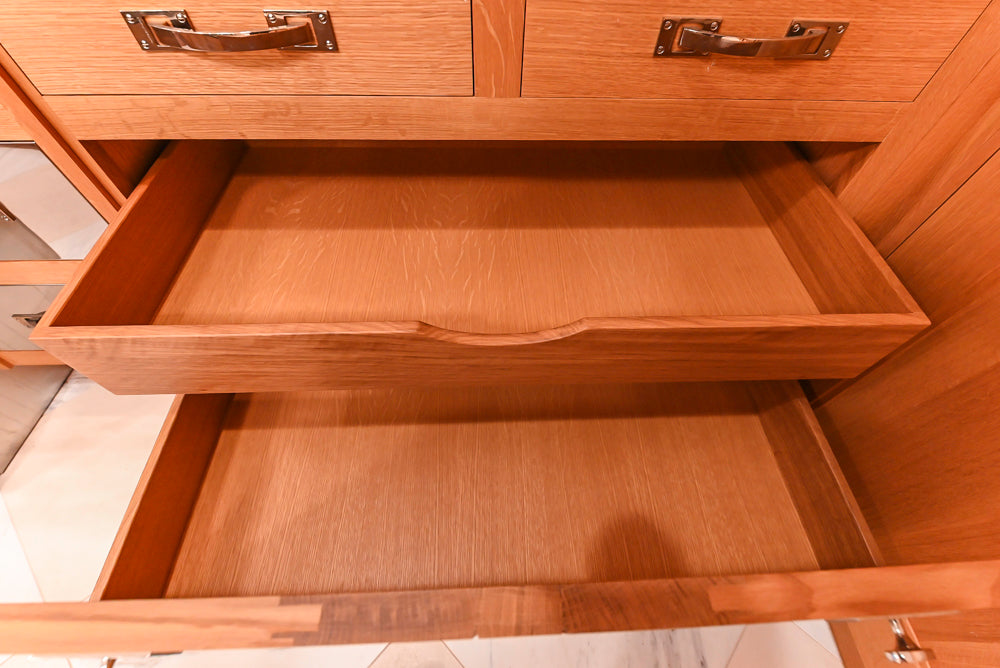 Christopher Peacock Transitional Wooden Kitchen with Waterfall Island and Marble Countertops