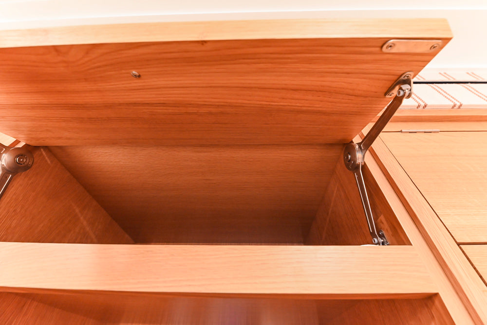 Christopher Peacock Transitional Wooden Kitchen with Waterfall Island and Marble Countertops