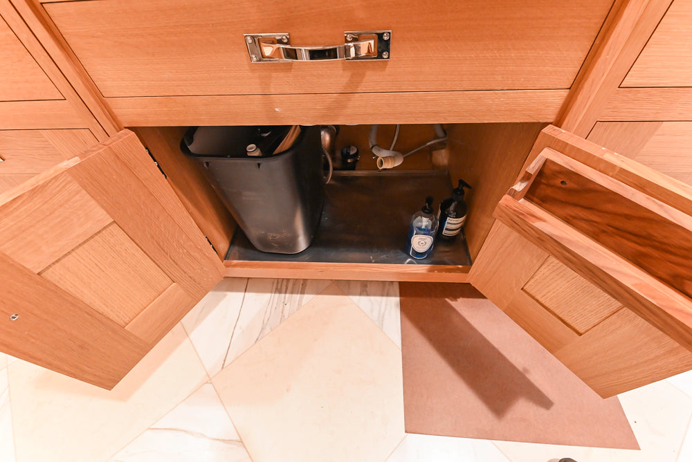 Christopher Peacock Transitional Wooden Kitchen with Waterfall Island and Marble Countertops