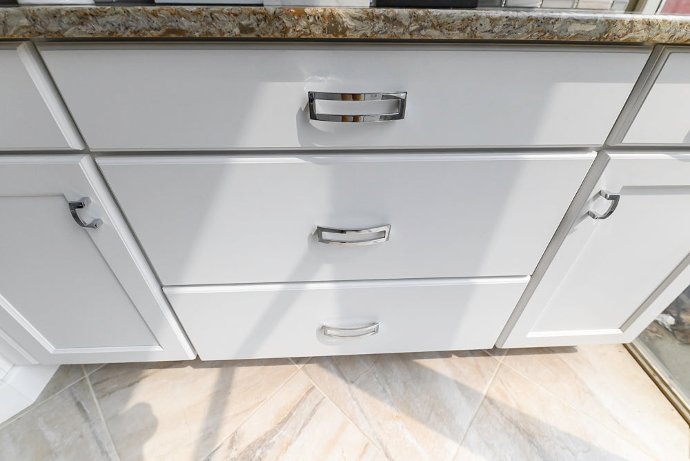 Mid Continent Traditional White Partial Kitchen with Island, Sink and Faucet