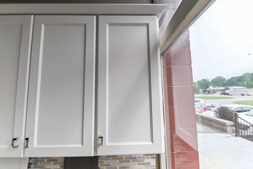 Mid Continent Traditional White Partial Kitchen with Island, Sink and Faucet
