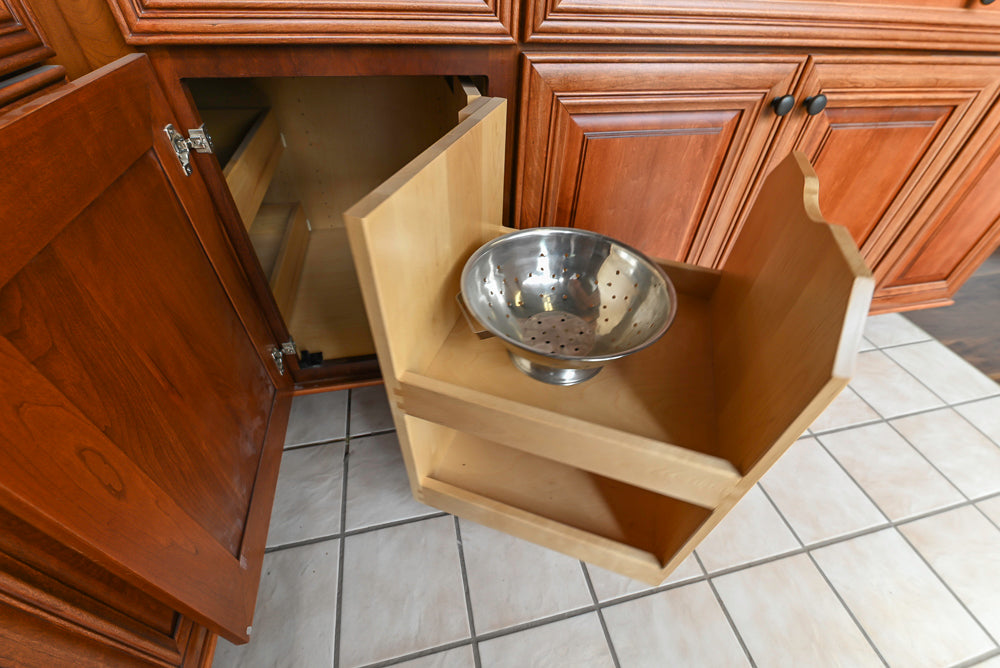 Merillat Masterpiece Civano Cherry Wood Kitchen Corner with Kohler Sink & Faucet