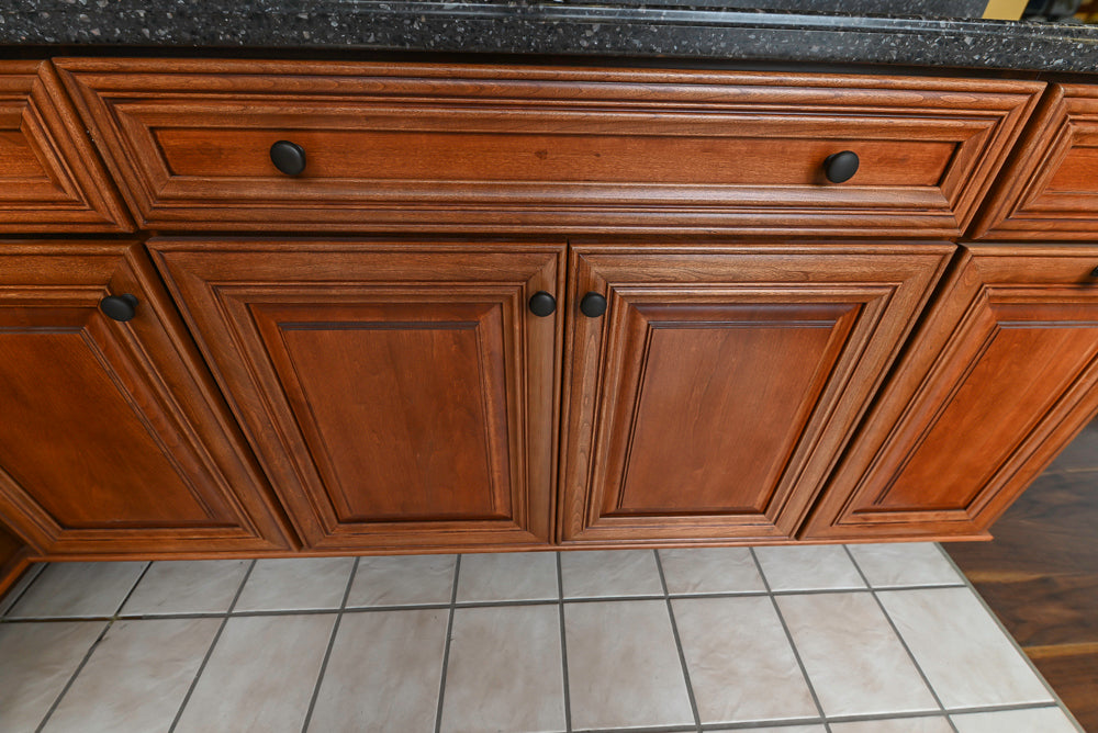Merillat Masterpiece Civano Cherry Wood Kitchen Corner with Kohler Sink & Faucet