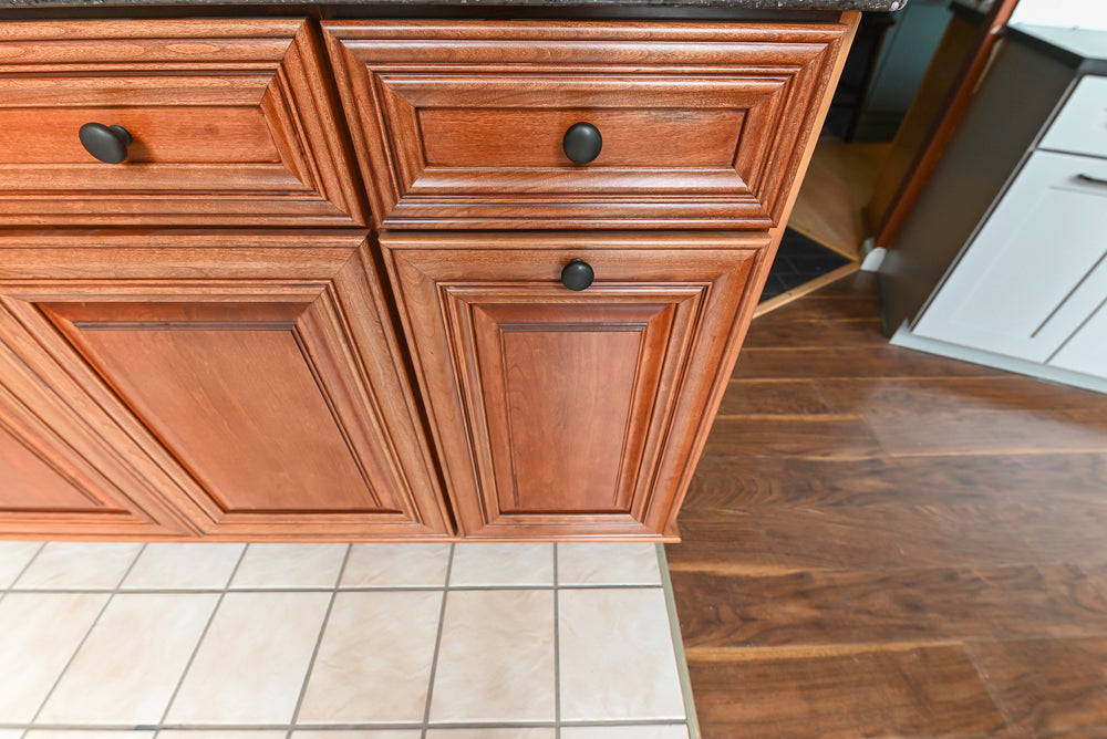 Merillat Masterpiece Civano Cherry Wood Kitchen Corner with Kohler Sink & Faucet