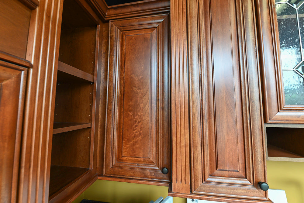 Merillat Masterpiece Civano Cherry Wood Kitchen Corner with Kohler Sink & Faucet