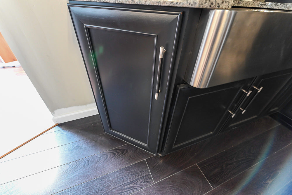 Mid Continent Sullivan Cherry Carbon Transitional Corner Pantry with Sink and Faucet