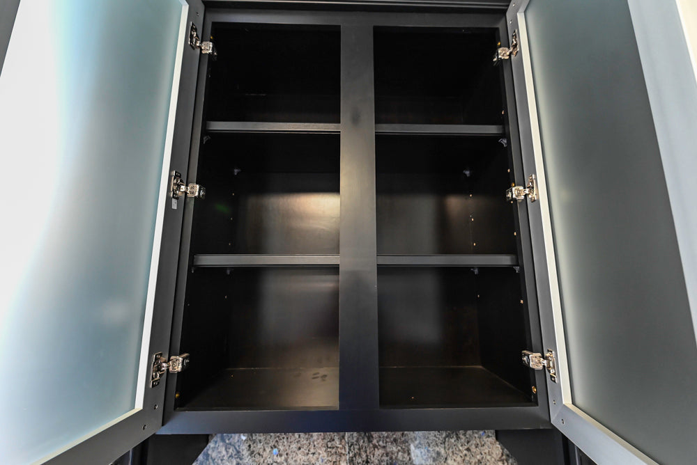 Mid Continent Sullivan Cherry Carbon Transitional Corner Pantry with Sink and Faucet