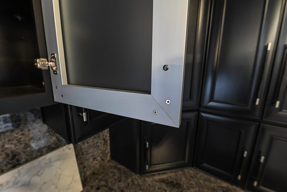 Mid Continent Sullivan Cherry Carbon Transitional Corner Pantry with Sink and Faucet