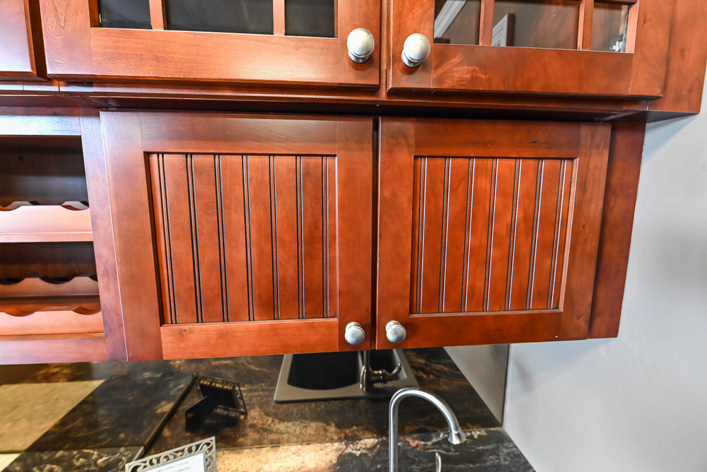 Merillat Traditional Wooden Butler's Pantry with Granite Countertops, Sink & Faucet