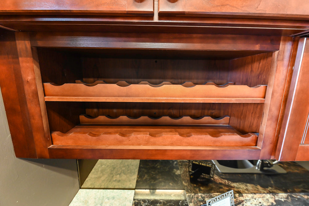 Merillat Traditional Wooden Butler's Pantry with Granite Countertops, Sink & Faucet