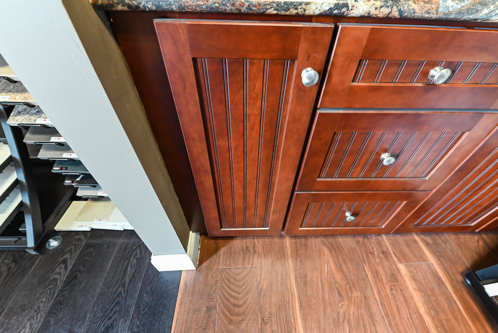 Merillat Traditional Wooden Butler's Pantry with Granite Countertops, Sink & Faucet