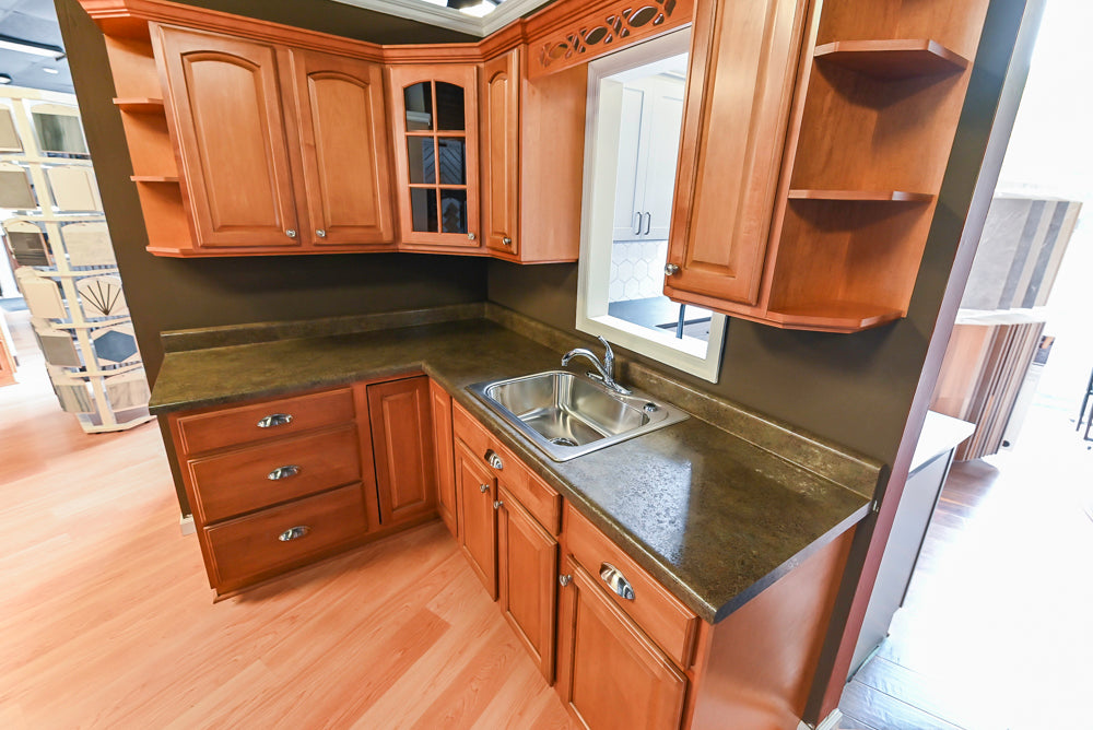Merillat Traditional Wooden Partial Kitchen with Sink and Faucet