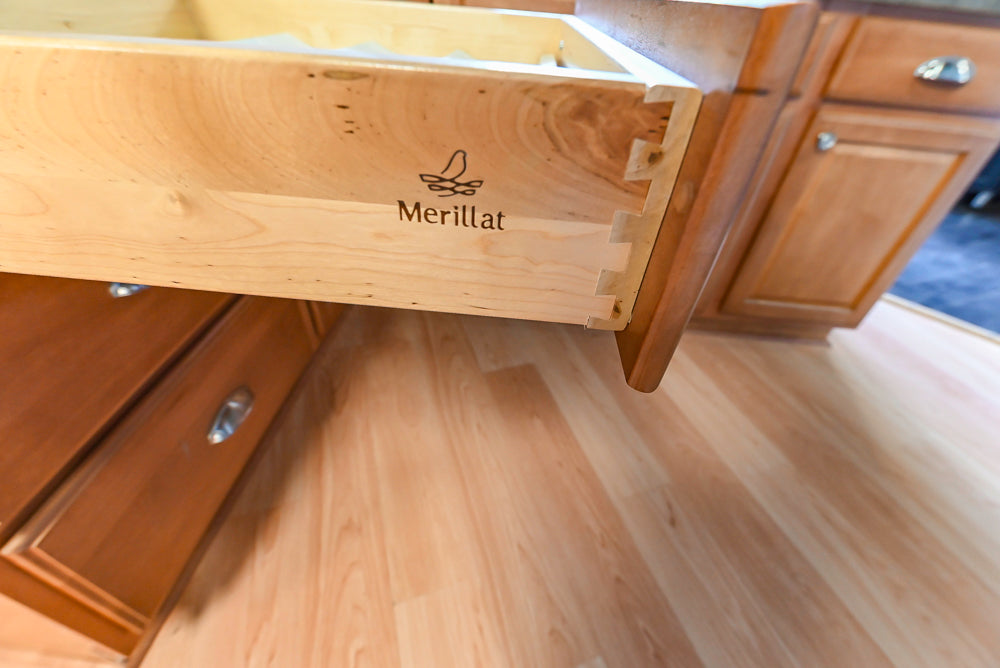 Merillat Traditional Wooden Partial Kitchen with Sink and Faucet