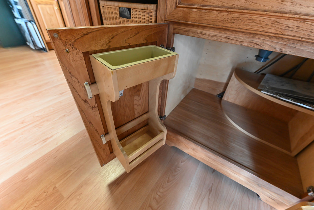 Merillat Masterpiece Bentley Hickory Wood Partial Kitchen Corner with Sink and Faucet