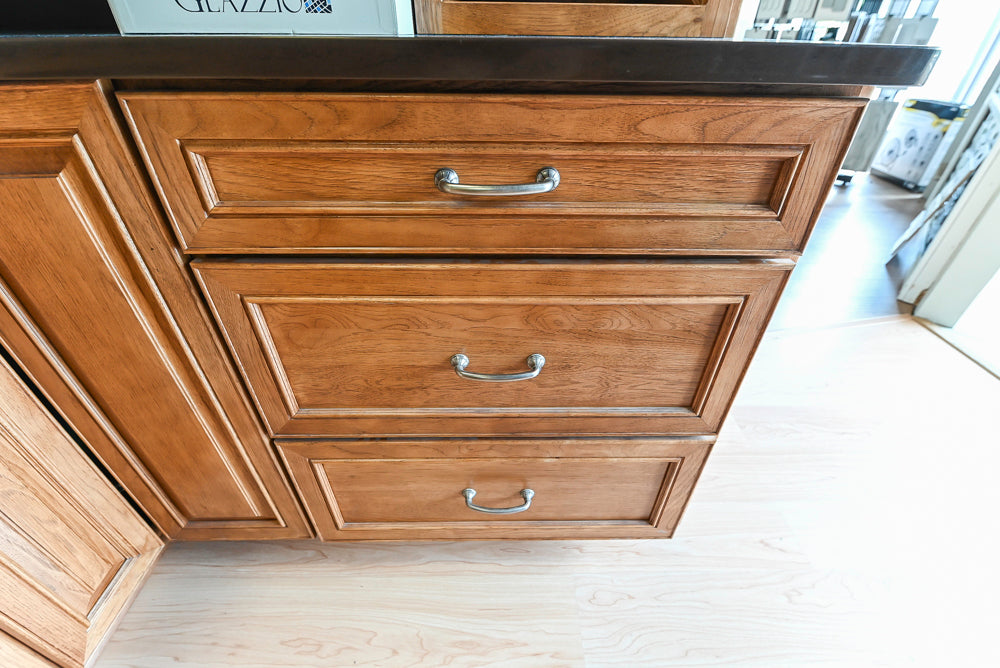 Merillat Masterpiece Bentley Hickory Wood Partial Kitchen Corner with Sink and Faucet