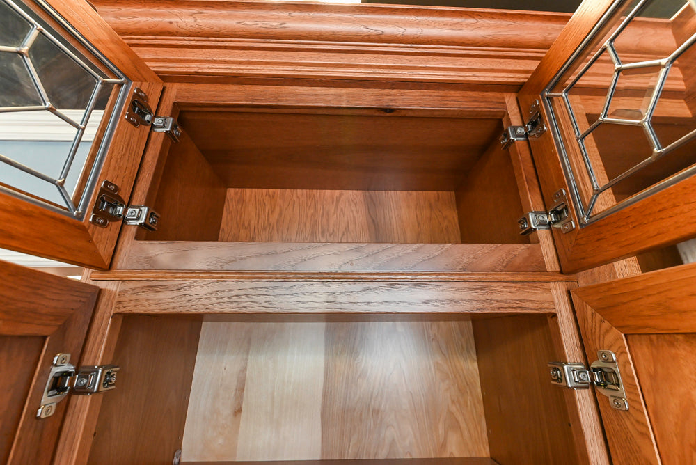 Merillat Masterpiece Bentley Hickory Wood Partial Kitchen Corner with Sink and Faucet