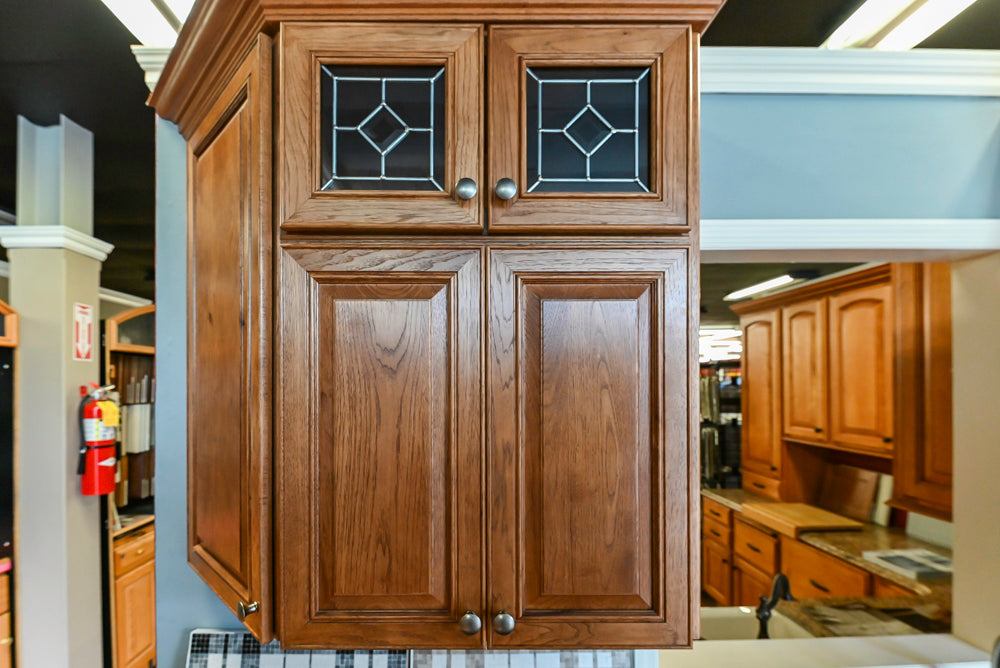 Merillat Masterpiece Bentley Hickory Wood Partial Kitchen Corner with Sink and Faucet
