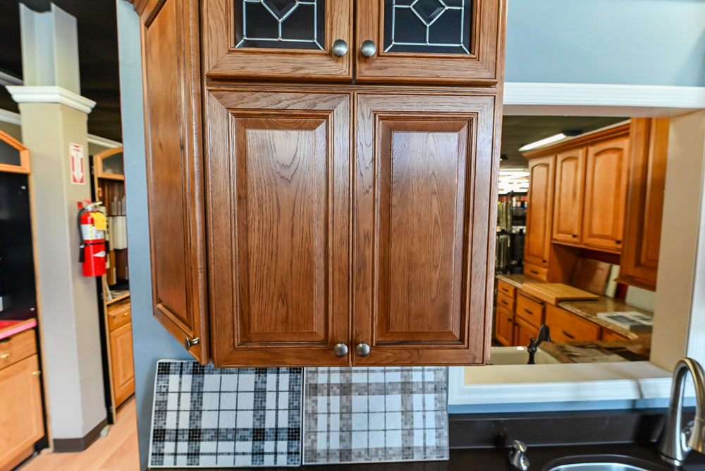 Merillat Masterpiece Bentley Hickory Wood Partial Kitchen Corner with Sink and Faucet