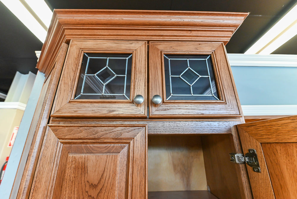 Merillat Masterpiece Bentley Hickory Wood Partial Kitchen Corner with Sink and Faucet