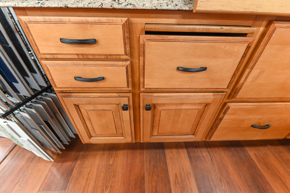 Decora Traditional Wooden Partial Kitchen with Island, Granite Countertops and Kohler Cast Iron Farmhouse Sink
