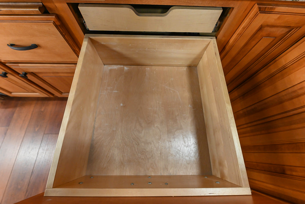 Decora Traditional Wooden Partial Kitchen with Island, Granite Countertops and Kohler Cast Iron Farmhouse Sink