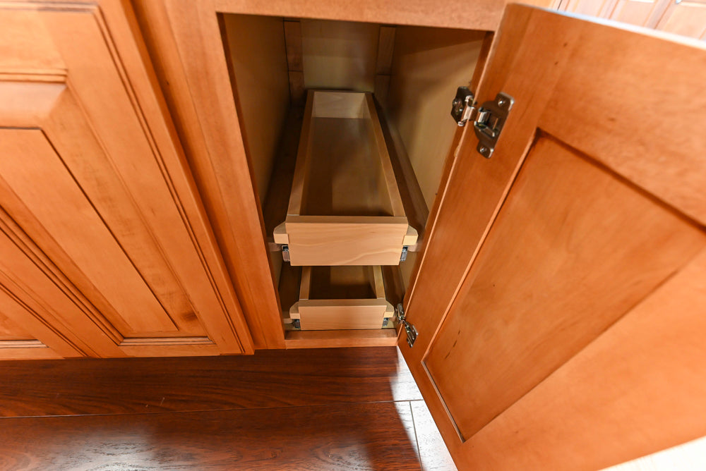 Decora Traditional Wooden Partial Kitchen with Island, Granite Countertops and Kohler Cast Iron Farmhouse Sink