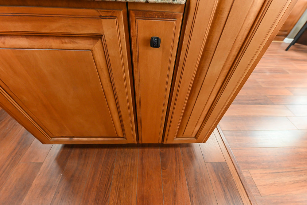 Decora Traditional Wooden Partial Kitchen with Island, Granite Countertops and Kohler Cast Iron Farmhouse Sink