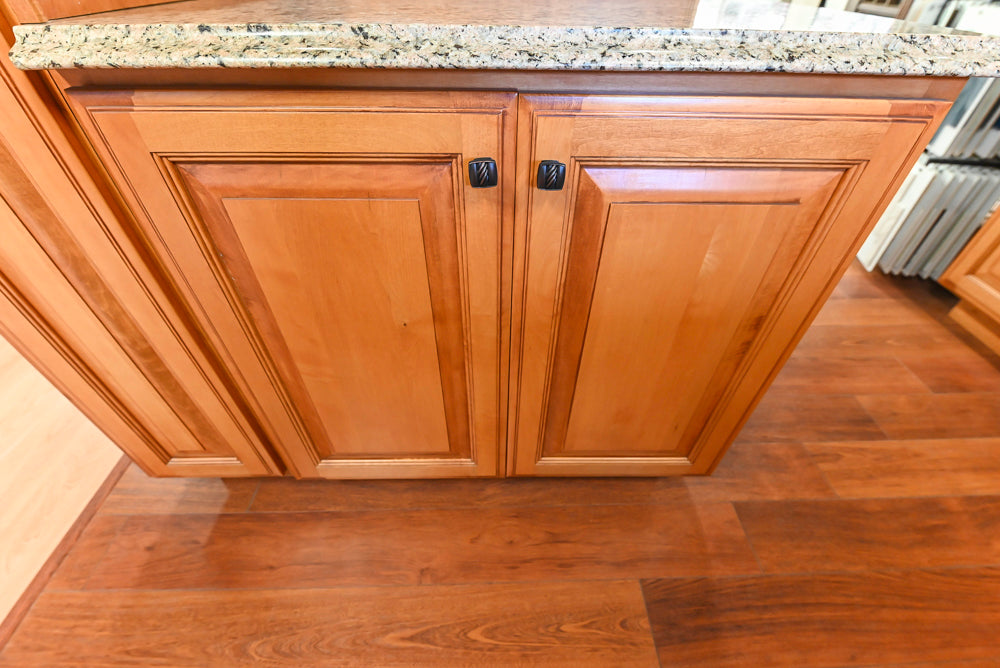 Decora Traditional Wooden Partial Kitchen with Island, Granite Countertops and Kohler Cast Iron Farmhouse Sink