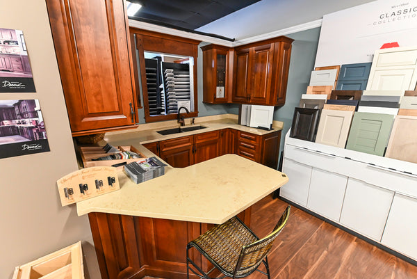 Decora Traditional Wooden Partial Corner Kitchen with Sink and Faucet