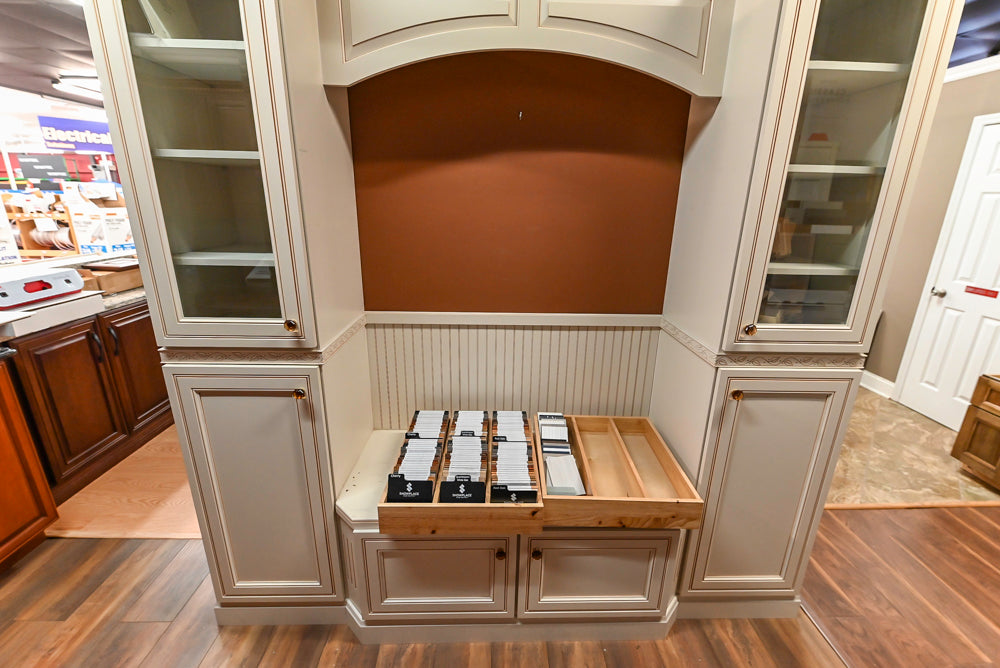 Custom Traditional Cream Wooden Mudroom Cabinets